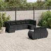 Image de vidaXL Salon de jardin 9 pcs noir résine tressée