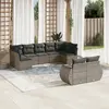 Image de VIDAXL Salon jardin modulaire 9 pcs - Gris résine tressée
