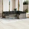 Image de vidaXL Salon de jardin 10 pcs - Gris