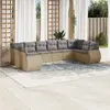 Image de vidaXL Ensemble de jardin avec coussins - 10 pièces - Beige