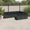 Image de VIDAXL Salon de jardin 10 pcs - Résine tressée noir