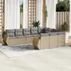 Image de vidaXL Salon de jardin 10 pièces - Résine tressée beige