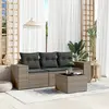 Image de vidaXL Salon de jardin 4 pcs avec coussins - Gris