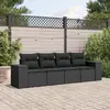 Image de vidaXL Salon de jardin 4 pcs - Noir