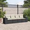 Image de vidaXL Salon de jardin 4 pcs - Noir