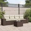 Image de vidaXL Salon de jardin 5 pcs - Marron résine tressée