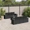 Image de VidaXL Salon de jardin 7 pcs - Noir