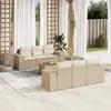 Image de vidaXL Salon de jardin avec coussins 7 pcs - Beige Résine Tressée