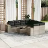 Image de vidaXL Salon de jardin 9 pcs gris clair