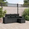 Image de VIDAXL Salon de jardin 4 pièces noir résine tressée