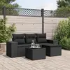 Image de Salon jardin 5 pcs noir résine tressée vidaXL