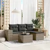 Image de vidaXL - Ensemble de jardin avec coussins 5 pcs gris
