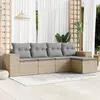 Image de vidaXL Salon de Jardin - 5 pcs - Beige Rotin