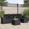 Image de vidaXL Salon de jardin 6 pcs - Noir Résine Tressée
