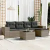 Image de vidaXL Salon de jardin résine tressée gris 6 pièces
