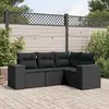 Image de vidaXL Salon de jardin 4 pcs   Noir