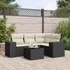 Image de vidaXL Salon de jardin résine tressée - 5 pcs - Noir