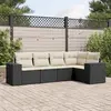 Image de vidaXL Salon de jardin 5 pcs noir résine tressée