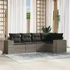 Image de vidaXL Salon de jardin résine tressée gris 5 pcs