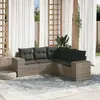 Image de vidaXL Salon de jardin 5 pcs gris - Résine tressée