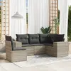 Image de vidaXL Salon de jardin 5 pcs - Gris clair résine tressée