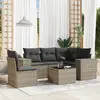 Image de vidaXL Salon de jardin 6 pcs avec coussins gris résine tressée
