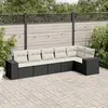 Image de vidaXL Salon de jardin 6 pcs noir résine tressée