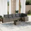 Image de vidaXL Salon de jardin résine tressée - 7 pcs - Gris