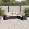 Image de vidaXL Salon de jardin 6 pcs - Noir résine tressée