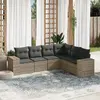 Image de vidaXL Salon de jardin 6 pcs gris - Résine tressée