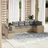 Image de vidaXL Salon de jardin 6 pcs beige résine tressée