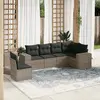 Image de vidaXL Salon de jardin 6 pcs - Gris Résine Tressée