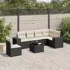Image de vidaXL Salon de jardin 7 pcs - Noir