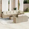 Image de vidaXL Salon de jardin 9 pcs - Beige