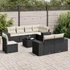 Image de Vidaxl Salon de jardin 9 pcs - Noir