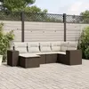 Image de vidaXL Salon de jardin 6 pcs marron résine tressée