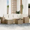 Image de vidaXL Salon de jardin avec coussins 7 pcs - Beige