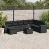 Image de vidaXL Salon de jardin 9 pcs - Noir