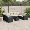 Image de VidaXL Salon de Jardin 10 pcs avec Coussins - Noir