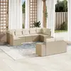 Image de vidaXL Ensemble de jardin 9 pcs avec coussins - Beige Résine Tressée