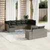 Image de VidaXL Salon de Jardin 9 Pcs avec Coussins - Gris - Résine Tressée