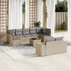 Image de VidaXL Salon de jardin 10 pcs avec coussins - Beige