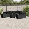 Image de VidaXL Salon de jardin 10 pcs - Noir Résine Tressée