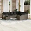 Image de vidaXL Salon de jardin 10 pcs - Gris résine tressée