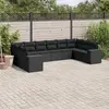 Image de Salon de jardin vidaXL 10 pièces avec coussins - Noir