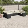 Image de VidaXL Salon de Jardin 10 pcs avec Coussins - Noir