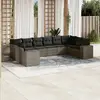 Image de vidaXL Salon de jardin 10 pcs Gris