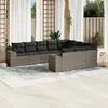 Image de vidaXL Salon de Jardin 10 pcs avec Coussins - Gris