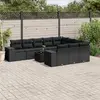 Image de vidaXL Salon de jardin résine tressée - 11 pcs - Noir