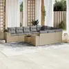 Image de vidaXL Salon de jardin 11 pcs - Beige